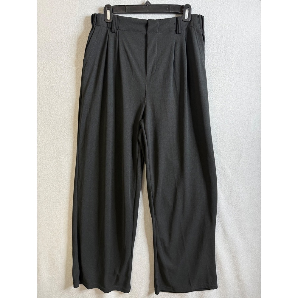 Choove Pants Women's Large Black Wide Leg Pleated Elastic Waist Pants‎